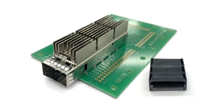 QSFP-DD Pluggable Module Connector and Cage Assembly 