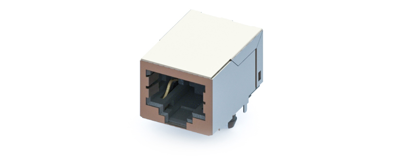 RJ45 - Y-CON - Jack - 90° - Tab Down - 2 Power Contacts - CAT5