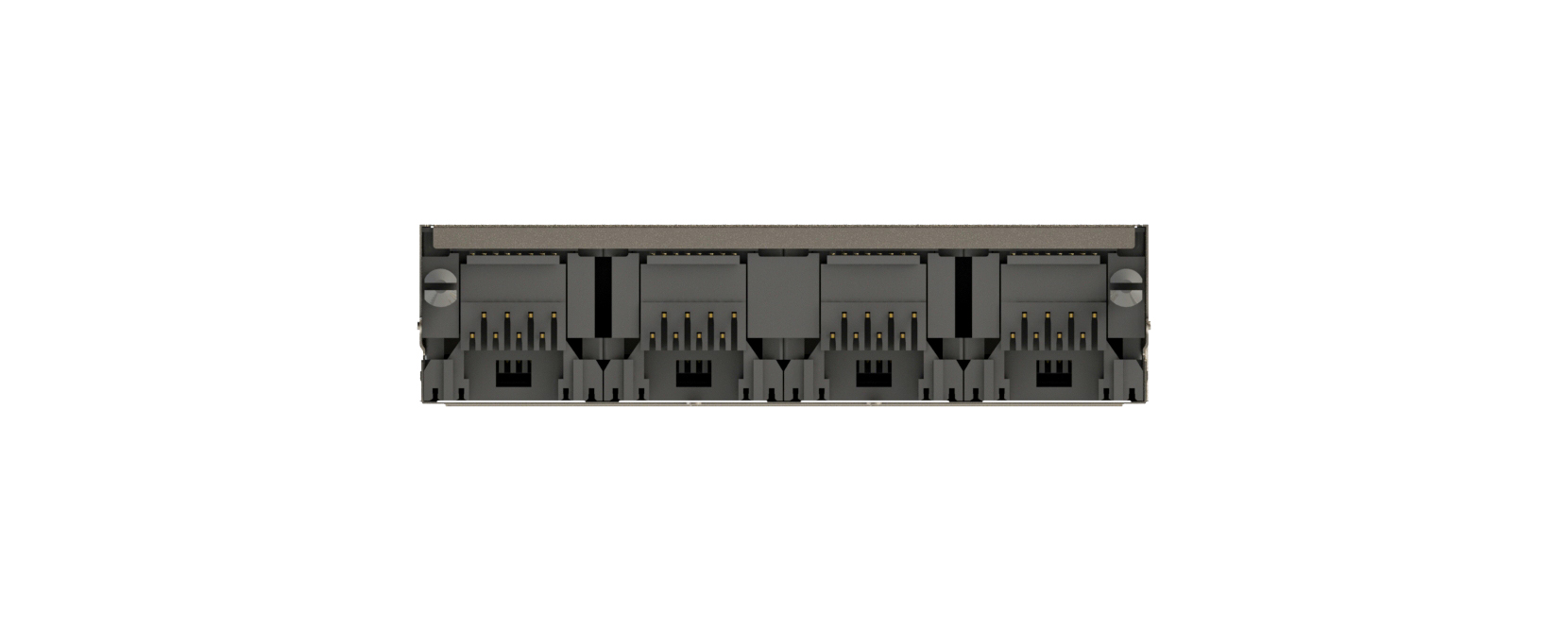 RJ45 - Standard - Jack - 90° - Tab Up - 1 level x 4 ports